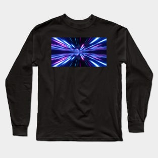 High speed, pink blue lines Long Sleeve T-Shirt